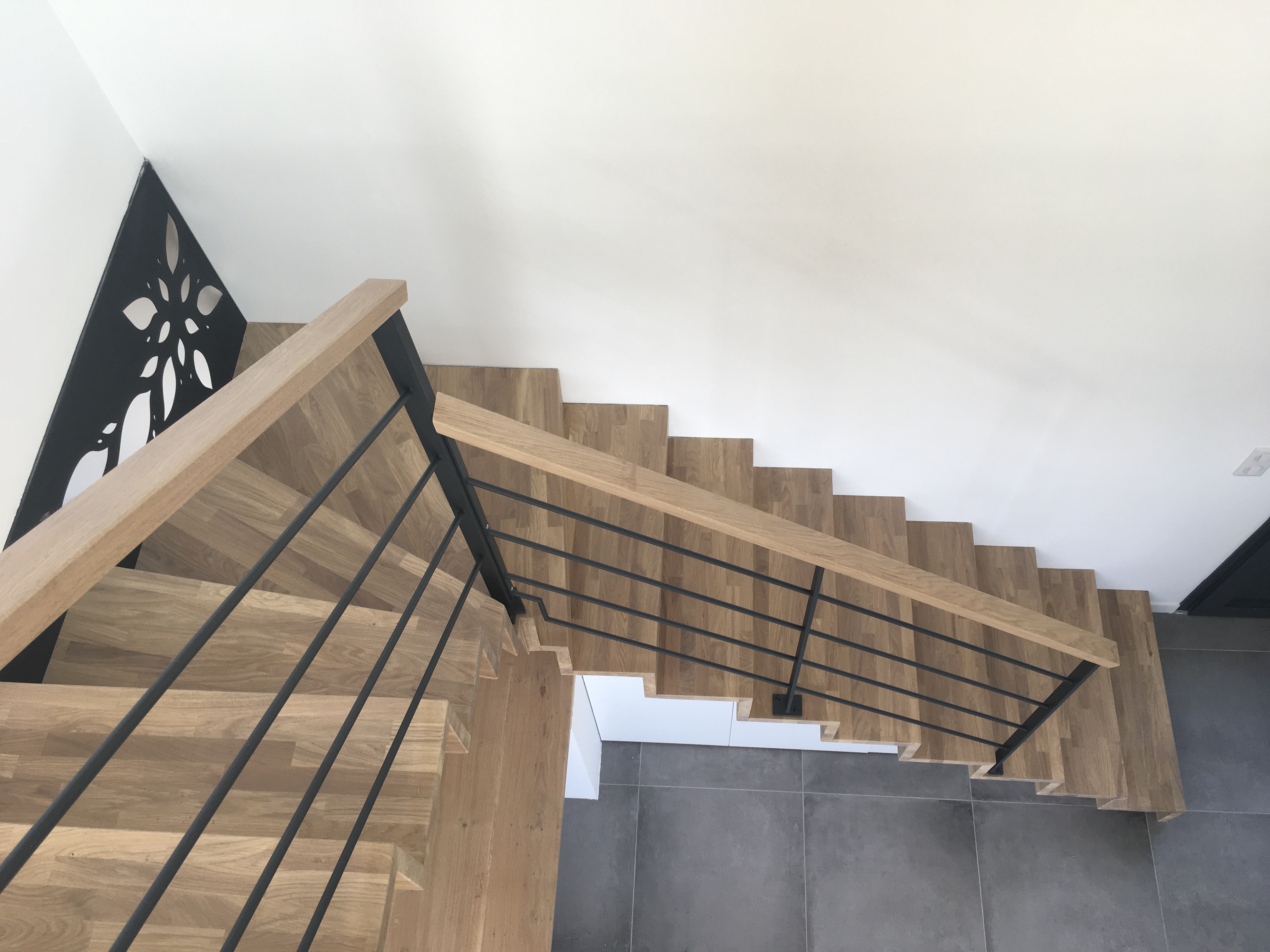 escalier bois et métal